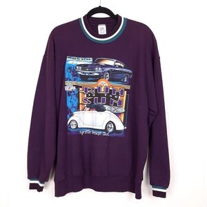 Jerzees vintage 1997 Run to Sun Pee Dee Street Rodders retro car sweatshirt XL